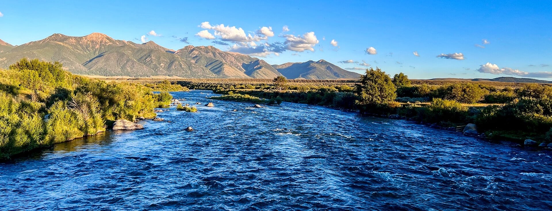 The Madison River running low and clear below Three Dollar Bridge, Montana